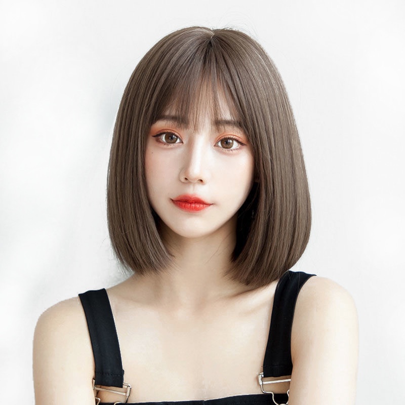 Image of Wig Rambut Model bobo Pendek Lurus Gaya Korea Untuk Wanita #4