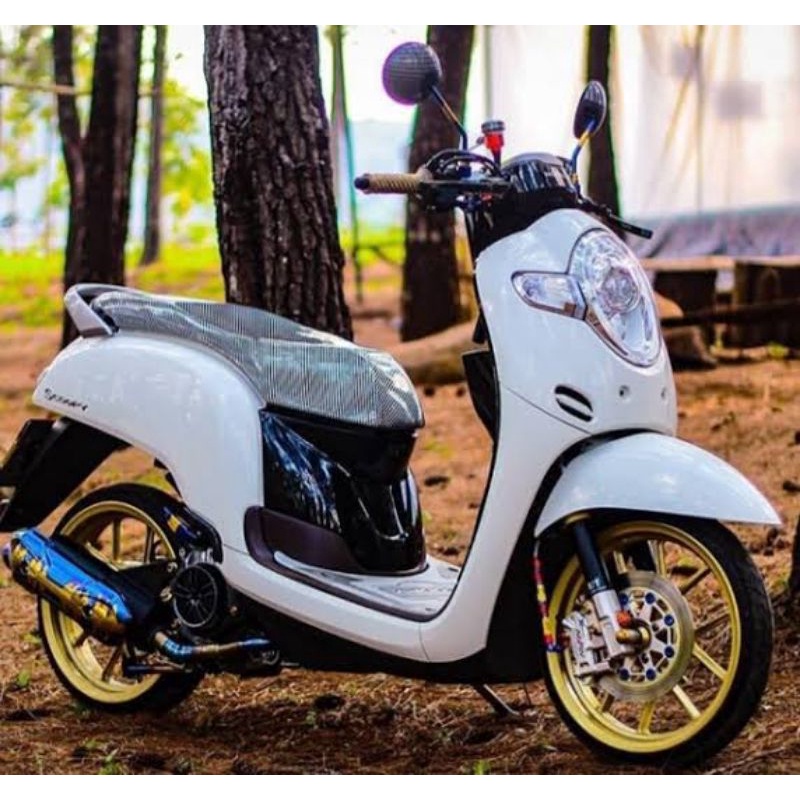 Skotlet putih / stiker scoppy putih / skotlet putih glossy