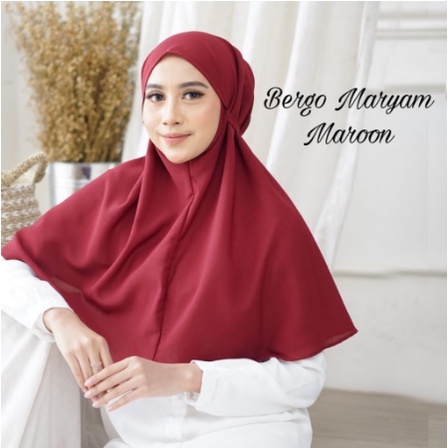 BERGO TALI JILBAB INSTAN BERGO MARYAM KHIMAR INSTANT DIAMOND KHIMAR TALI GRADE ORI QUALITY-BERGO MAROON