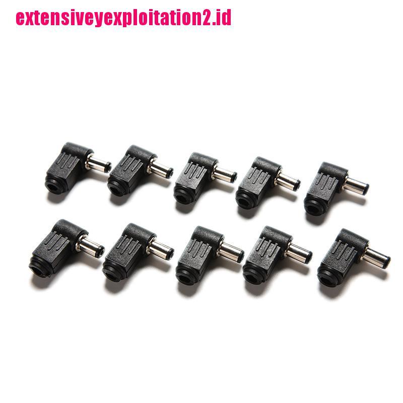 10pcs Konektor Plug Solder Male Sudut Kanan 2.1x5.5mm 2.1mm DC Power