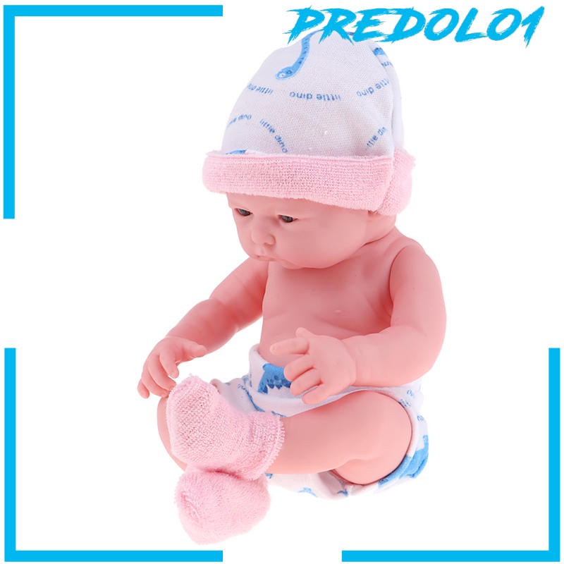 (Predolo1) Mainan Boneka Bayi Newborn Realistis 25cm Bahan Vinyl Lembut Dengan Pakaian Pink