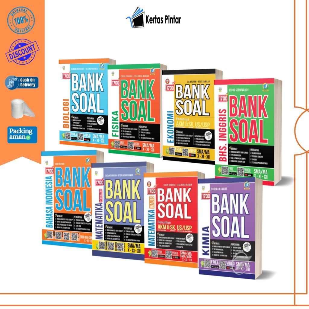 1700 BANK SOAL BIOLOGI MATEMATIKA EKONOMI BAHASA INGGRIS INDONESIA FISIKA KIMIA SMA MA KELAS 1 2 3