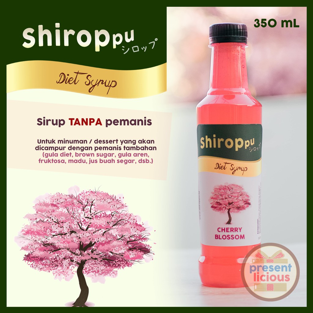 

Cherry Blossom | Shiroppu Diet Syrup 350 mL | Sirup Rasa Cherry Blossom