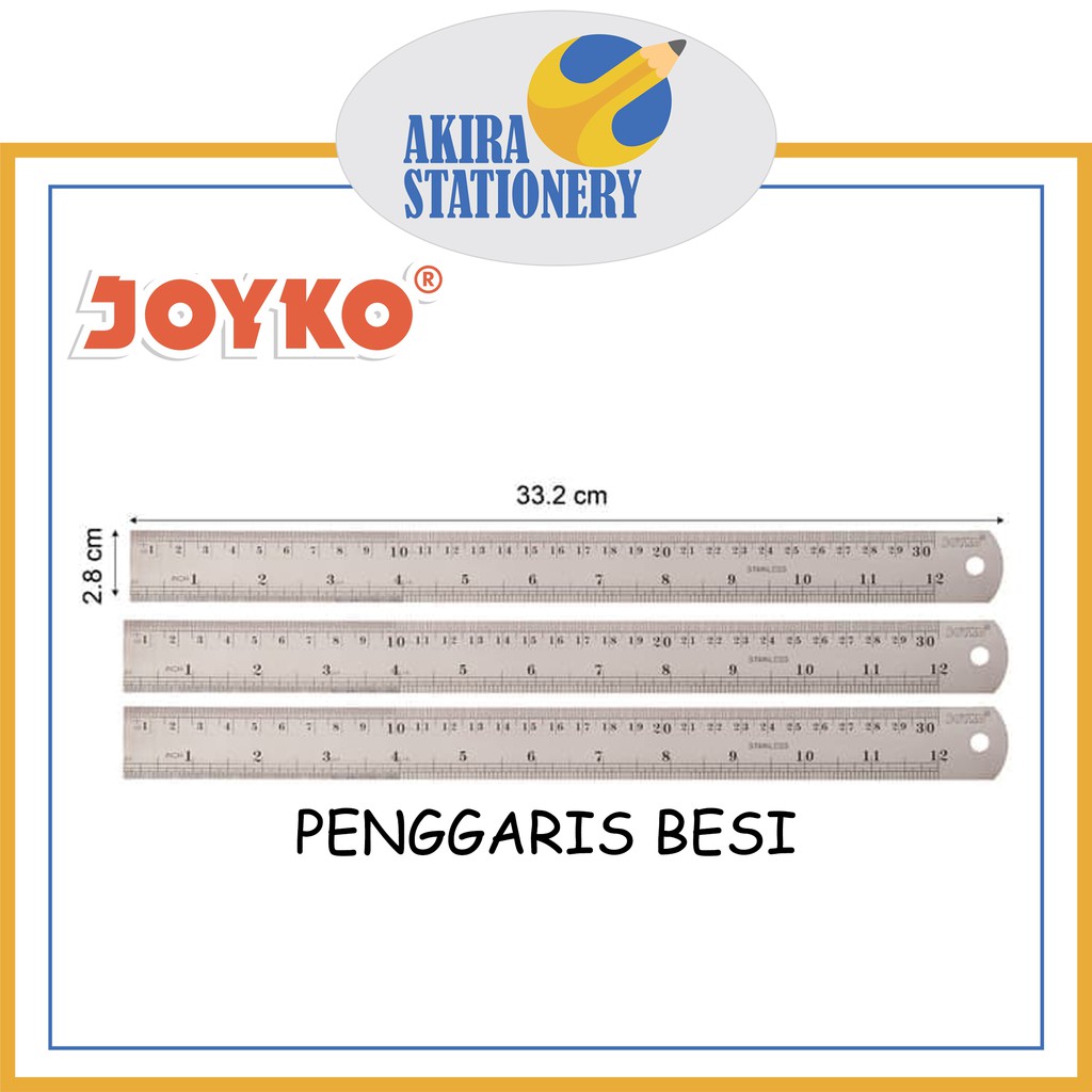 

Penggaris Besi JOYKO RL ST 30 cm / Mistar Pendek 30 Sentimeter / Stainless Steel Ruler RL-ST30 ( PCS )