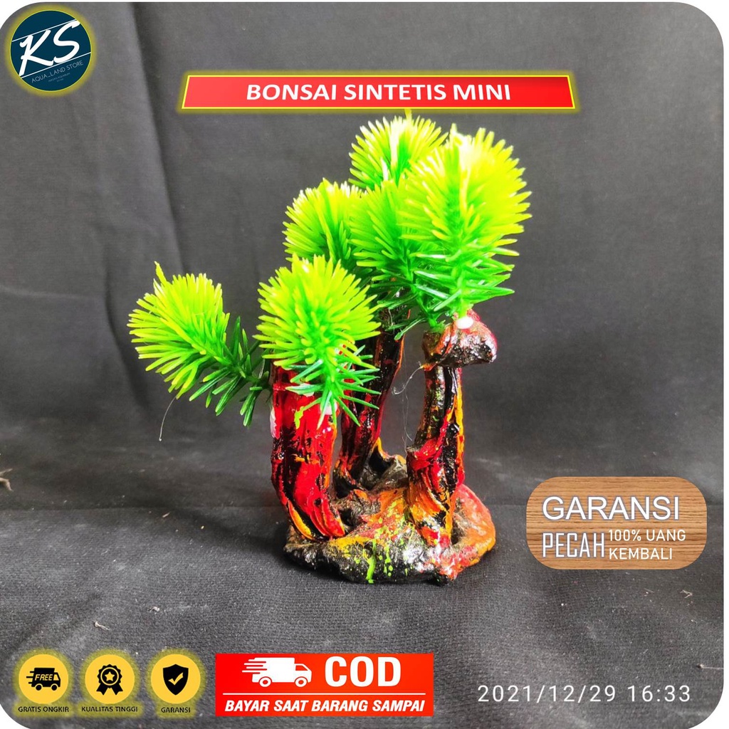 Hiasan Akuarium / Aquarium | Ornamen Aquascape | Hiasan Akuarium Sintetis Model Bonsai Mini | Dekora