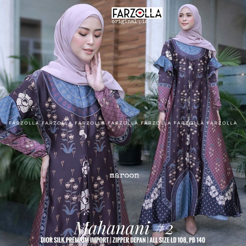 MAHANANI#2 MAXY DRESS MATT DIOR SILK PREMIUM ZIPER DEPAN ORI BY FARZOLLA