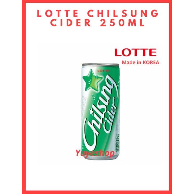 

LOTTE CHILSUNG CIDER 250ml - MINUMAN BEST SELLER KOREA