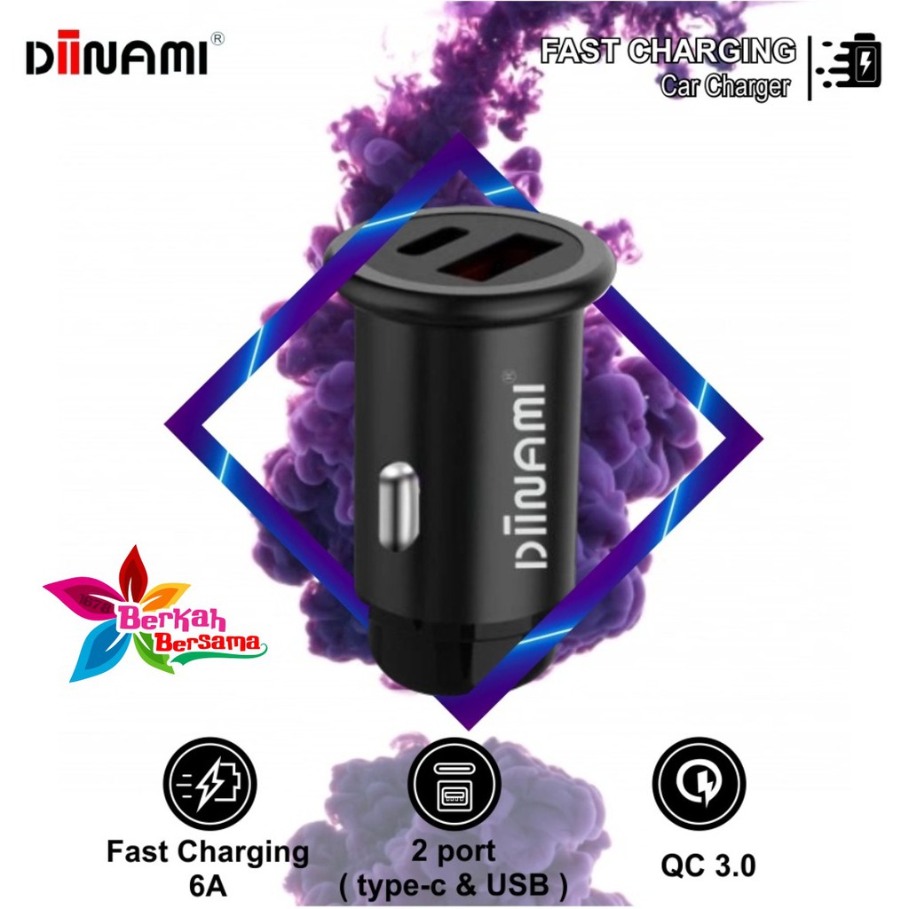 BM078 Cashan mobil original DIINAMI C17 dual usb qualcom 6A Samsung oppo xiaomi Vivo BB3482