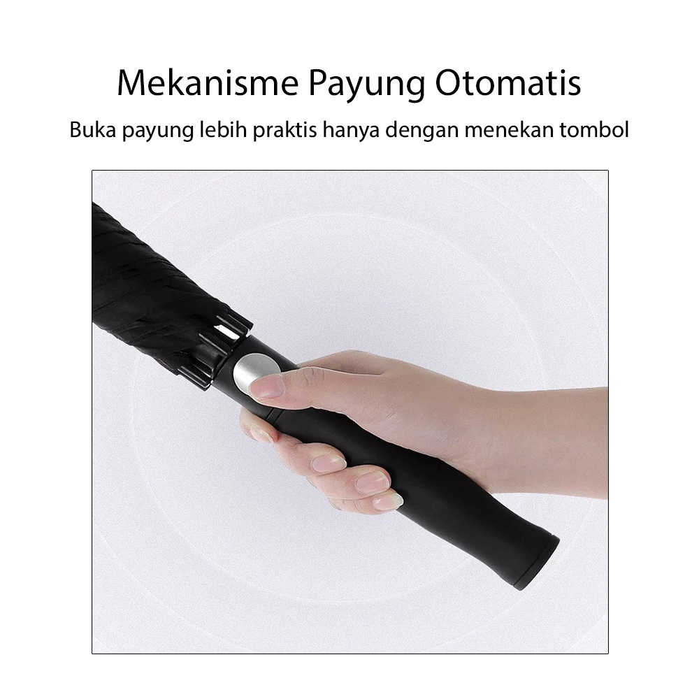 Payung Besar Jumbo Mewah Golf Polos Jari Fiber Bahan Nylon Tombol Otomatis Auto Buka