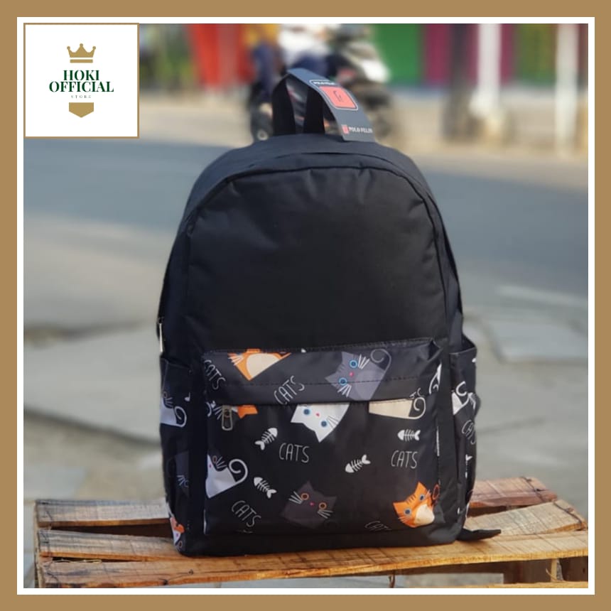 [COD] Tas Ransel Anak Motif Dino Ransel Wanita Muat Banyak Tas Hitam Kapasitas Besar Motif Kucing HokiOfficial