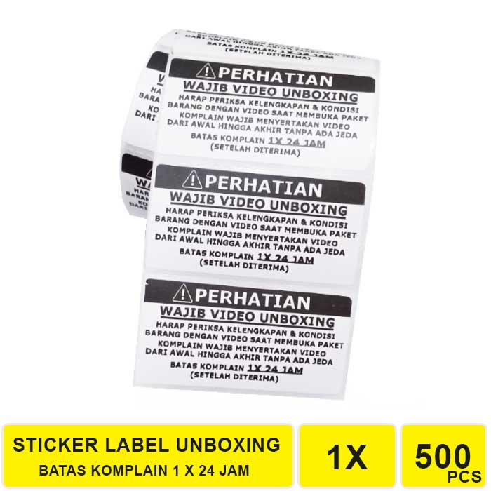 STICKER LABEL UNBOXING 1 X 24 JAM