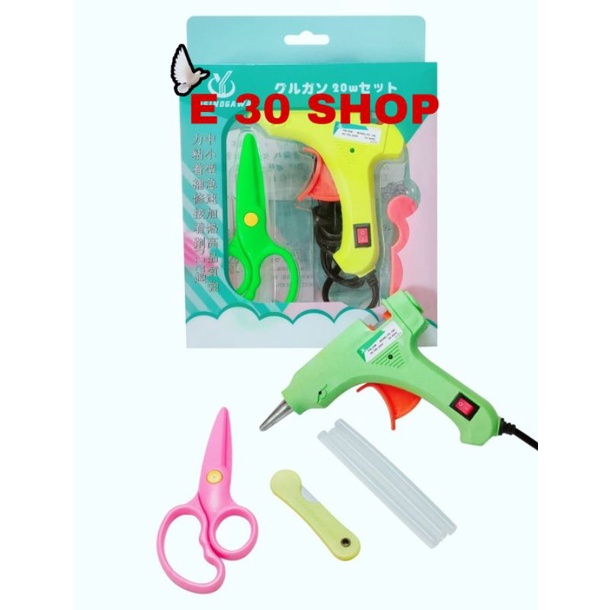 

Paket Tembak Glue Gun Switch 20Watt Free Lem+Gunting+Cutter Yosinogawa