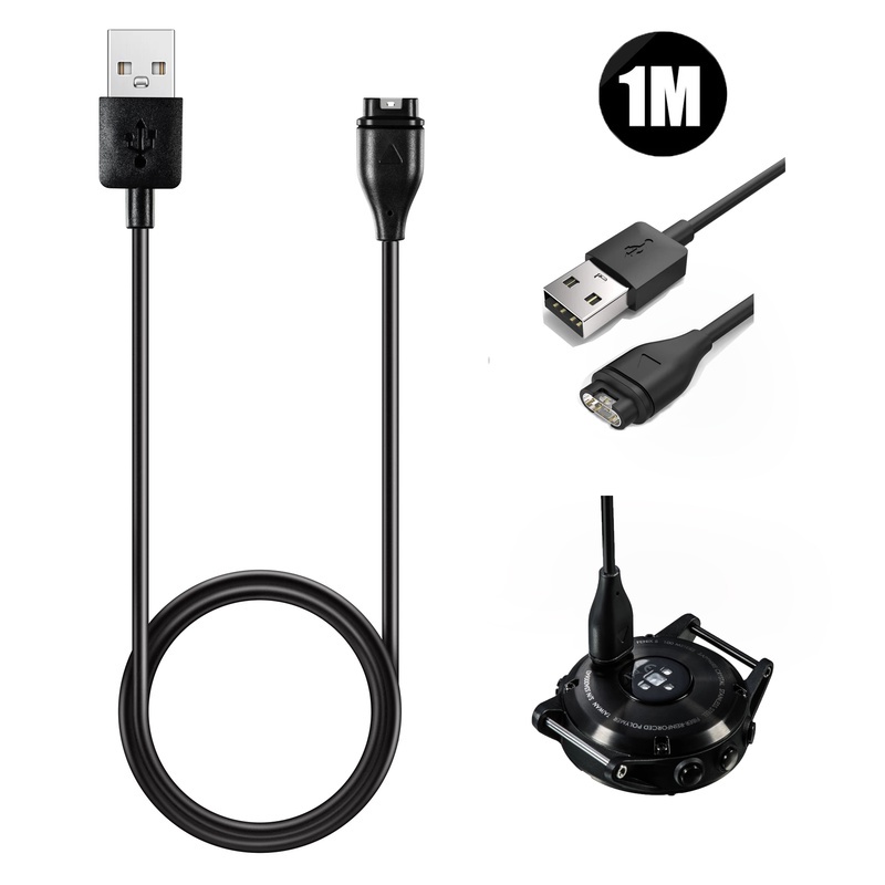 Kabel Charger USB Fast Charging Panjang 1m Untuk Smartwatch Garmin Fenix ​​Chip Ic 5 5S 5X Plus Approach S60 X10