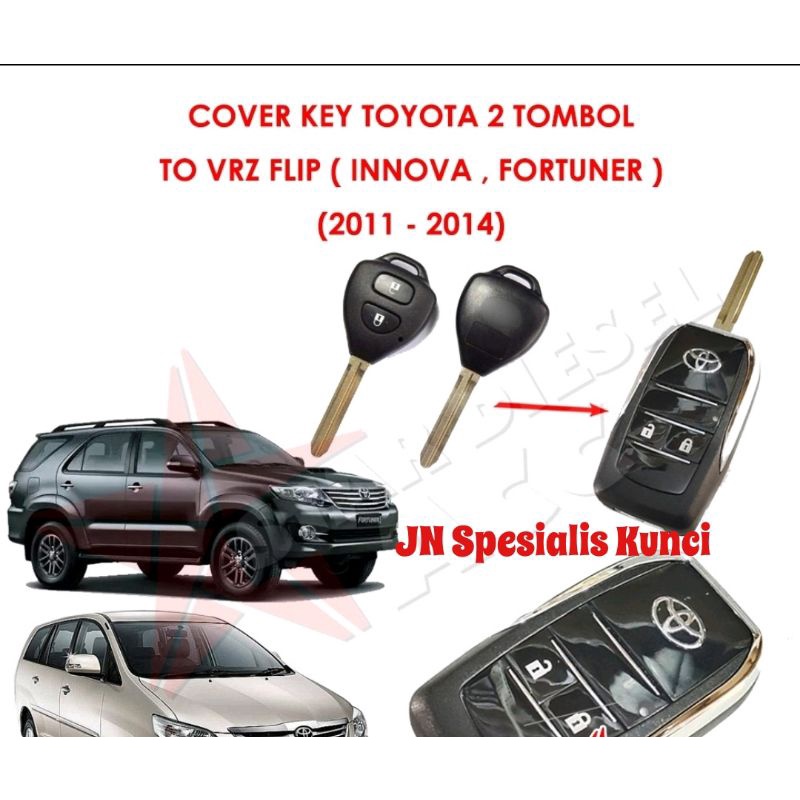 Filp key Toyota yaris, fortuner, innova 2 tombol