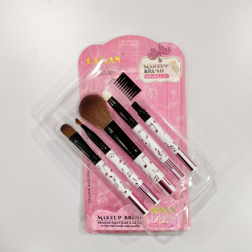 [WS] Kuas Make Up Brush 5pcs/set Kuas Makeup Eyebrow Brush Blush on Brush Eyeshadow Brush Sponge