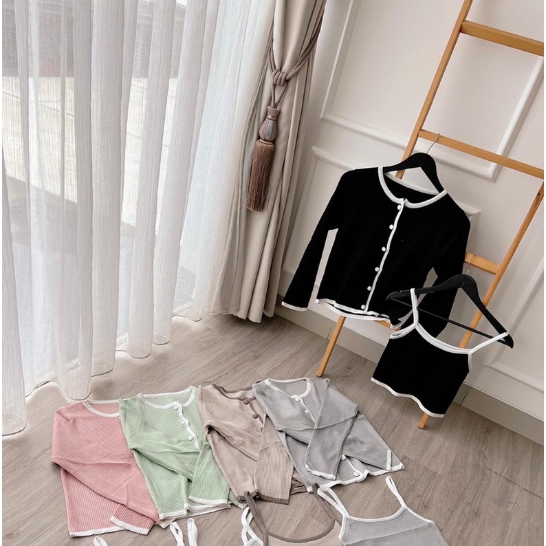 HERFIT setelan cardigan + tanktop / 8922-3
