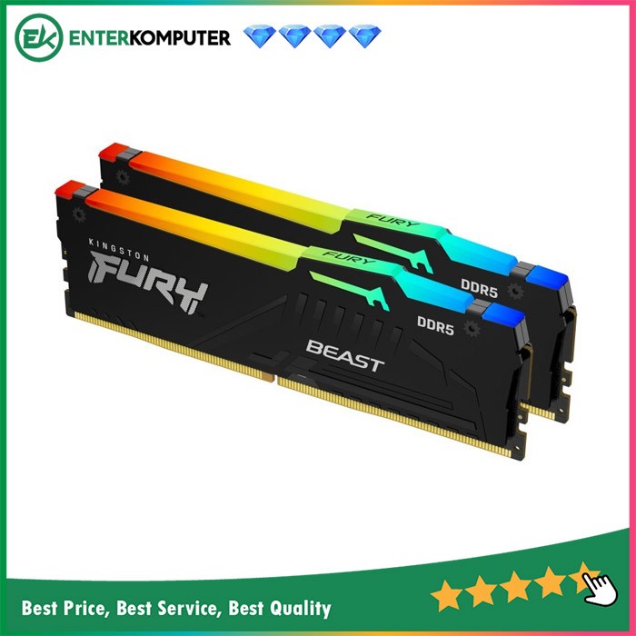 Kingston Fury Beast RGB DDR5 5200MHz 16GB (2x8GB) - KF552C40BBAK2-16