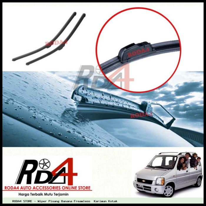 Wiper Mobil Karimun Kotak 20 18 Frameless Banana 1 Set 2 Pcs