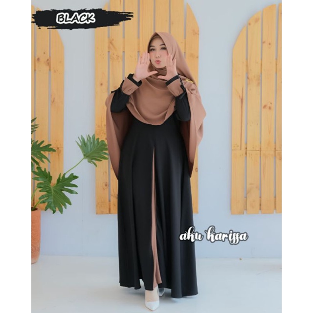 azni set syari aku karissa original gamis ori set khimar  ity crepe terlaris  termurah cirebon ponor