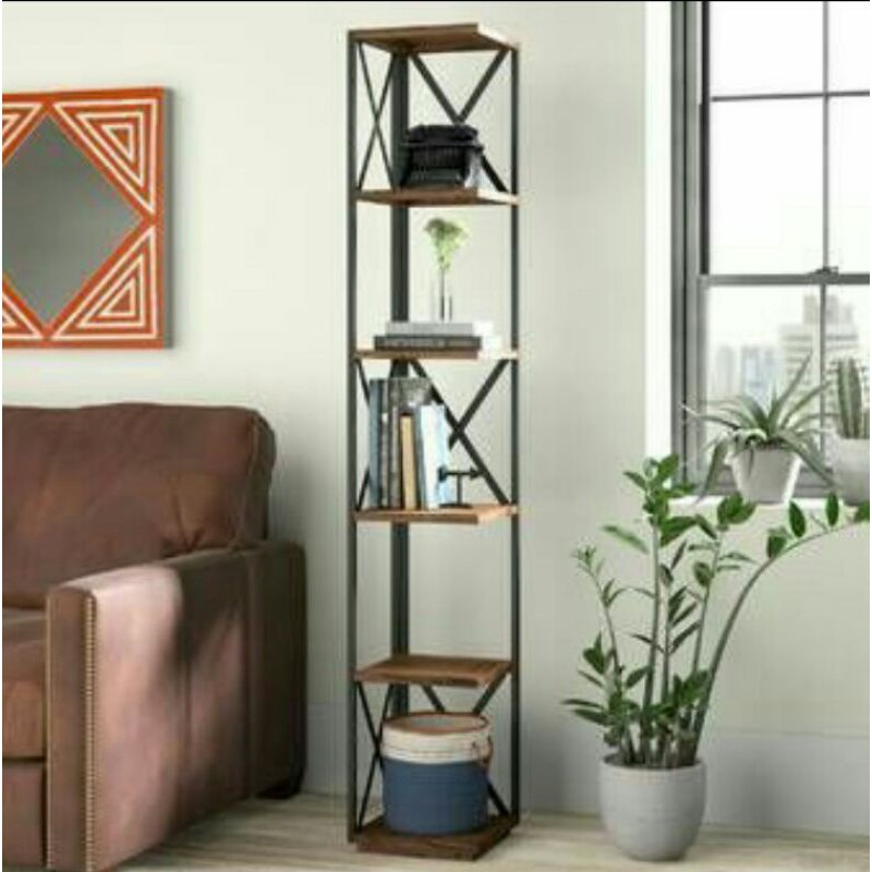 Rak pot bunga - Rak besi hias sudut - Rak pojok 6 susun minimalis