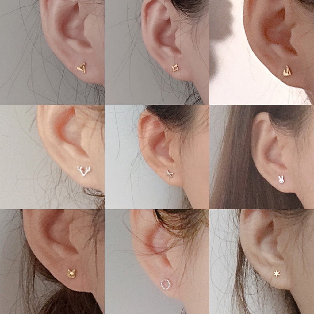 Anting Desain Bulan Bintang Bahan 925 Silver Gaya Korea Untuk Wanita