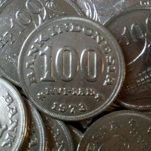 Uang koin 100 rupiah tebal BANK INDONESIA 1973 asli murah