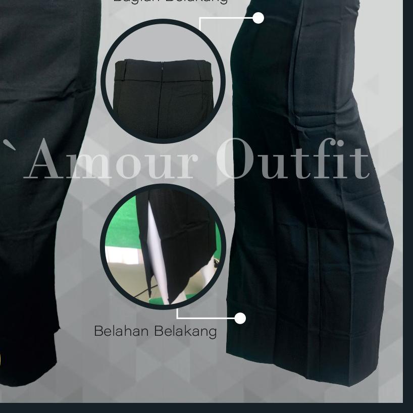 Rok Span Panjang BELAH BELAKANG Ukuran S M L XL Bahan Gabardine Premium Hitam Navy Abu Mocca Coklat 