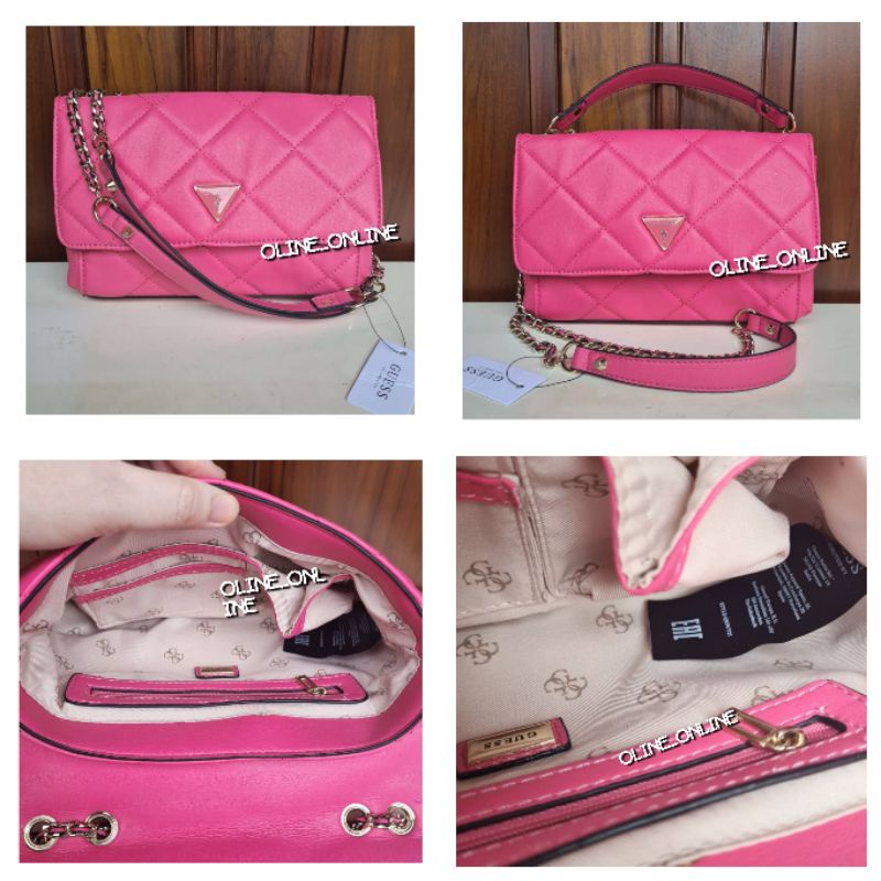 (WODB) tas gs cessily new cesily stripe convertible sling bag cesilly quilted rajut crossbody