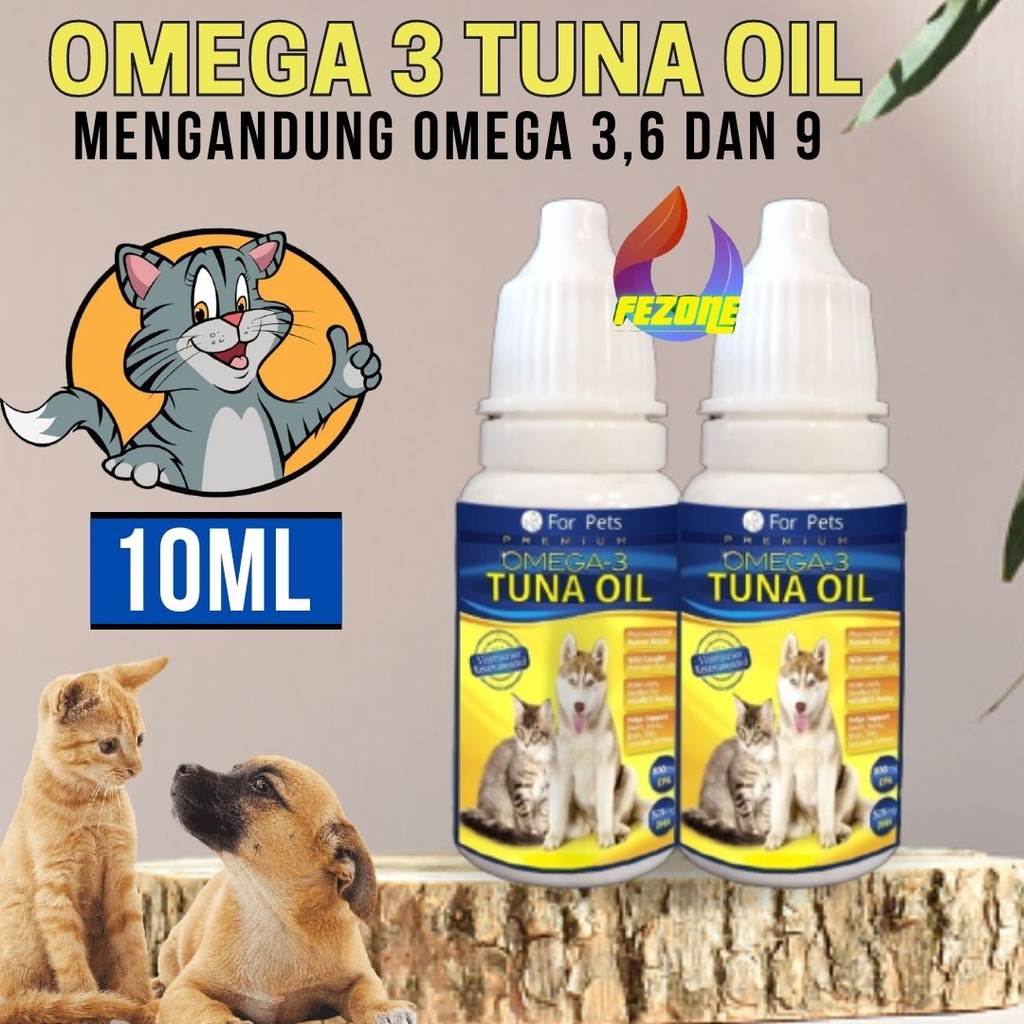 Fish Tuna Oil 10ml - Minyak Ikan Cair Tetes untuk Kucing dan Anjing FEZONE