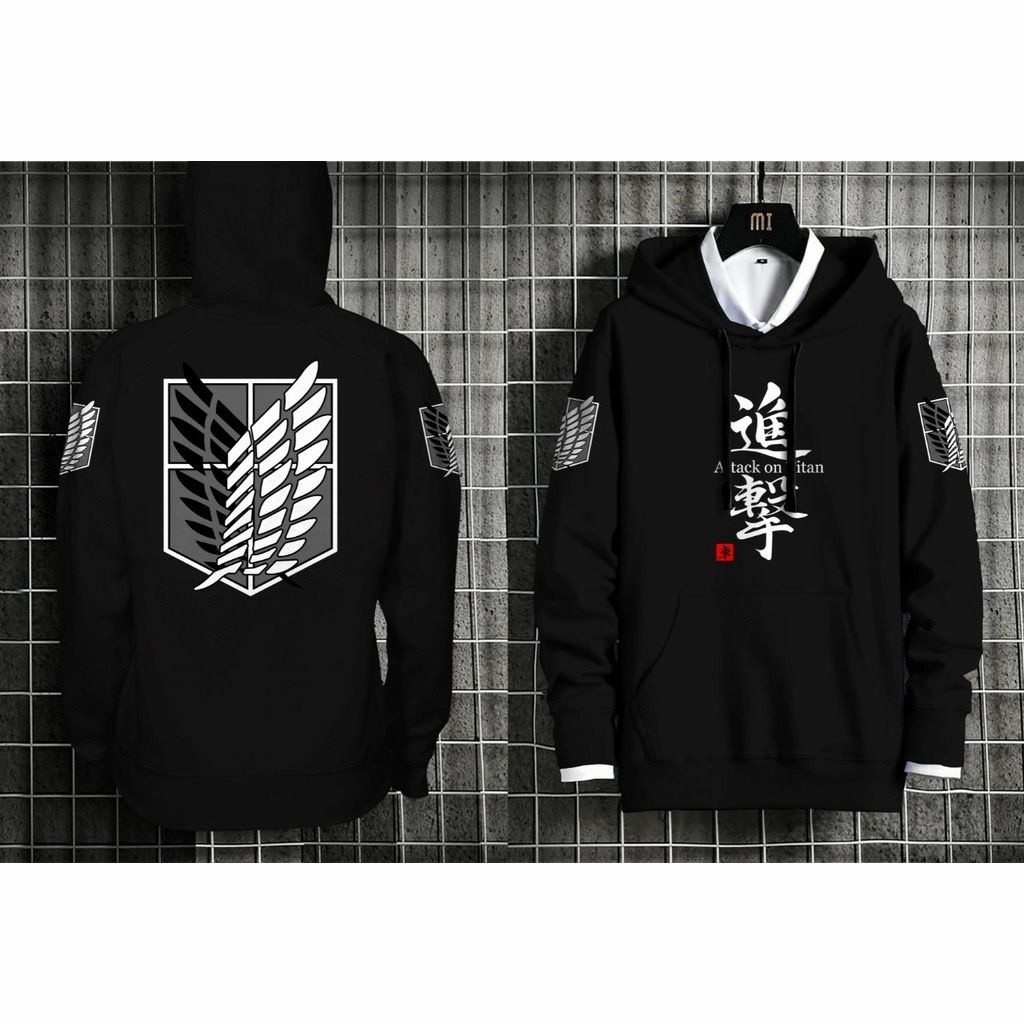 BISA COD-SWEATER HOODIE ATTACK ON TITAN/HOODIE TEBAL/HOODIE PRIA DAN WANITA BISA PAKAI