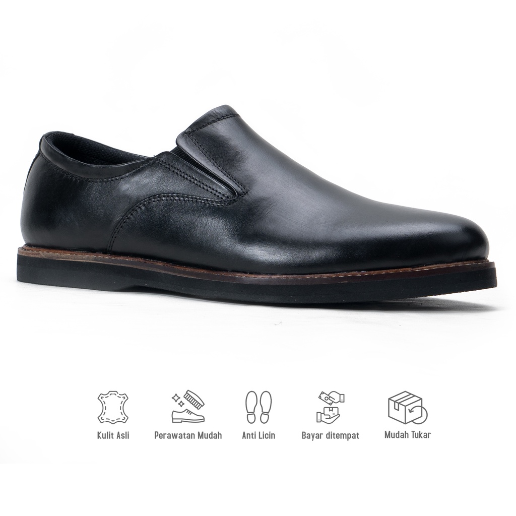 Sepatu Formal Pria Slip On Casual Kulit Asli Premium Fordza S.D336