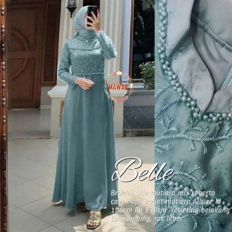 Dress Gamis Belle Broklat Tile Mutiara