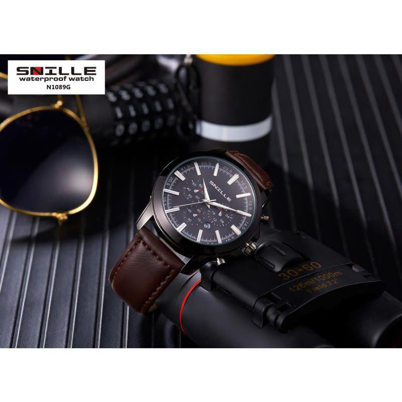 Snille Original Waterproof Jam Tangan PRIA Analog. Kode N1029G | Tahan Air ( GRATIS 1 PCS JAM TANGAN )