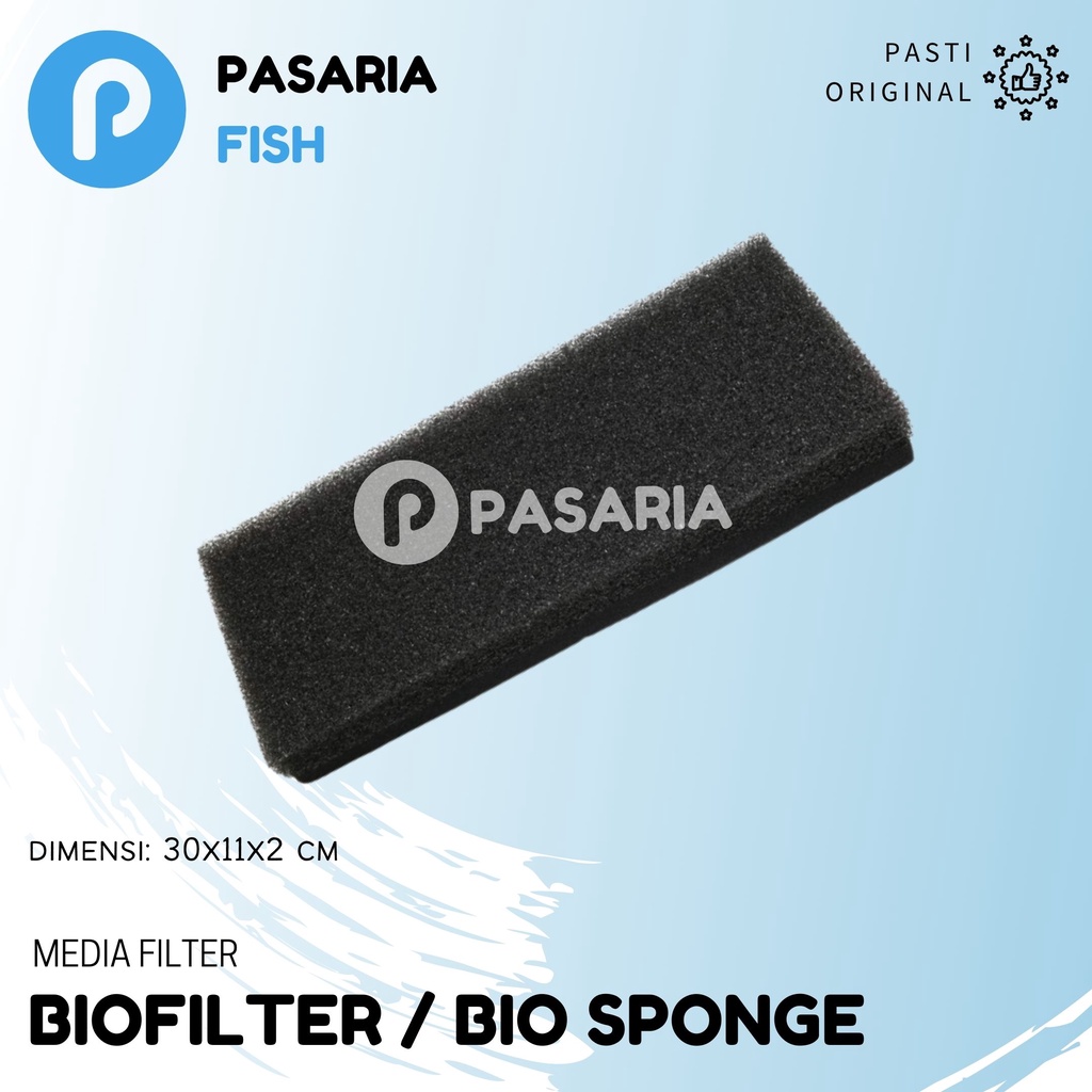 Busa Bio Filter Foam / Spon Hitam Media Filter Kolam 11x30x2 cm