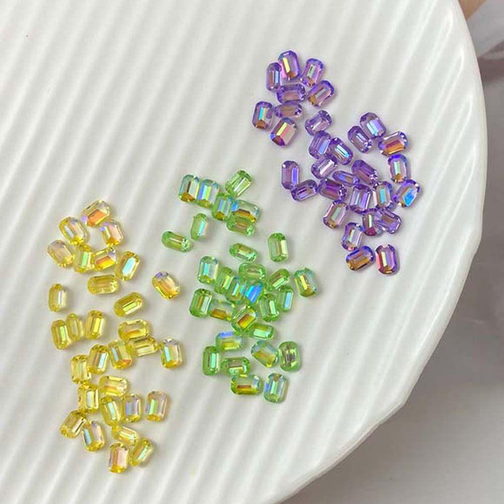 Agustina Aurora Nail Art Rhinestones Warna-Warni Fashion Symphony Candy Color Nail Ornament 3D Perhiasan Kuku