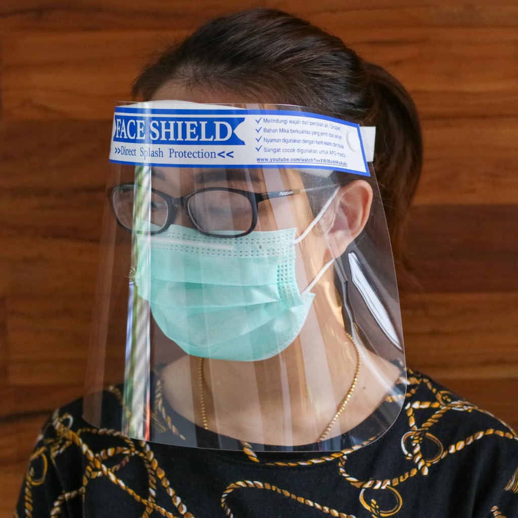 FACE SHIELD MASKER BAHAN MIKA PELINDUNG WAJAH / MUKA APD FACESHIELD BAHAN TEBAL