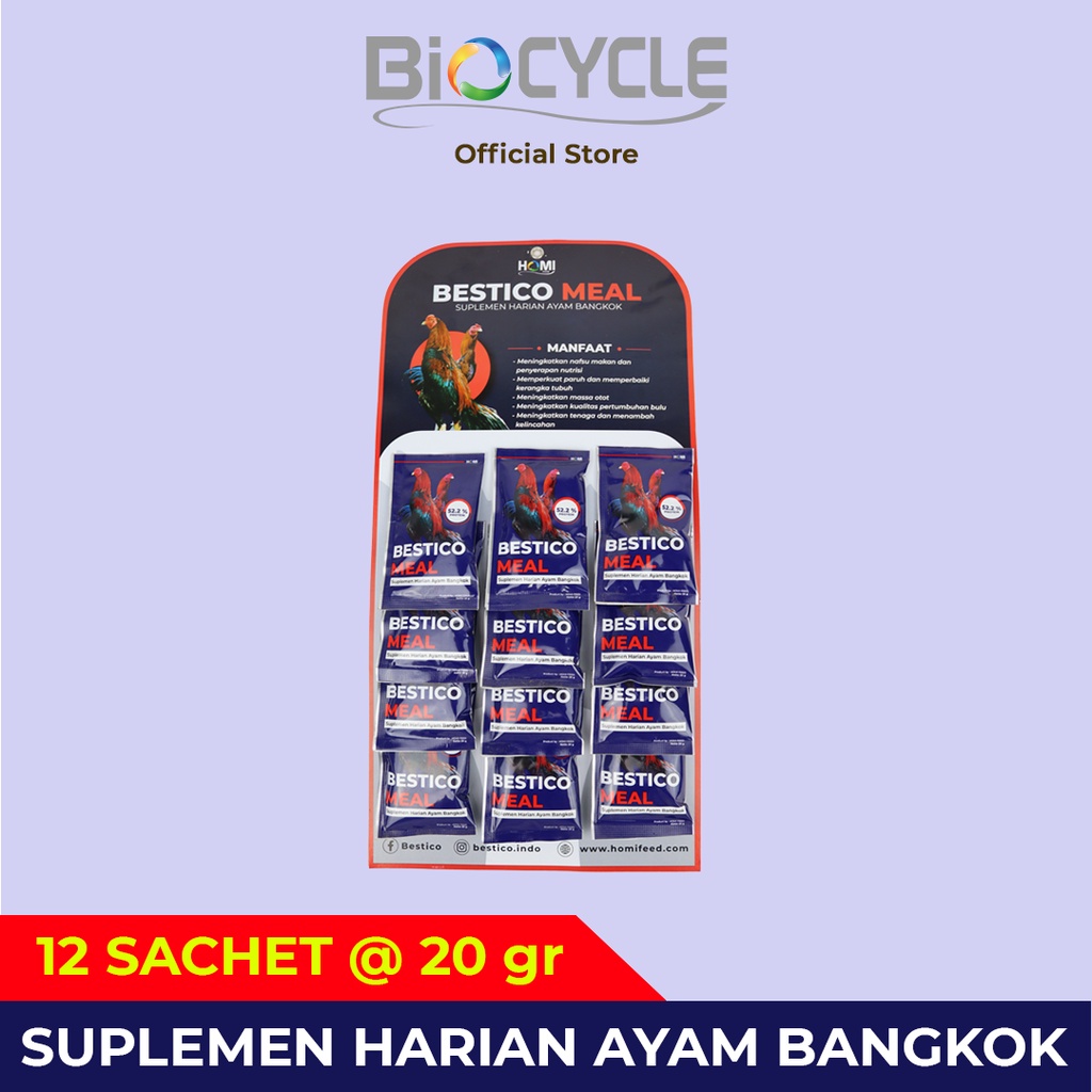BESTICO MEAL SACHET 20gr x 12 - Suplemen Ayam Bangkok & Pelung
