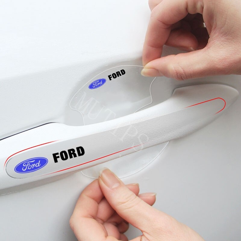 8pcs Stiker Pelindung Gagang Pintu Mobil Ford Fiesta Ranger Ecosport Focus Everest Mustang