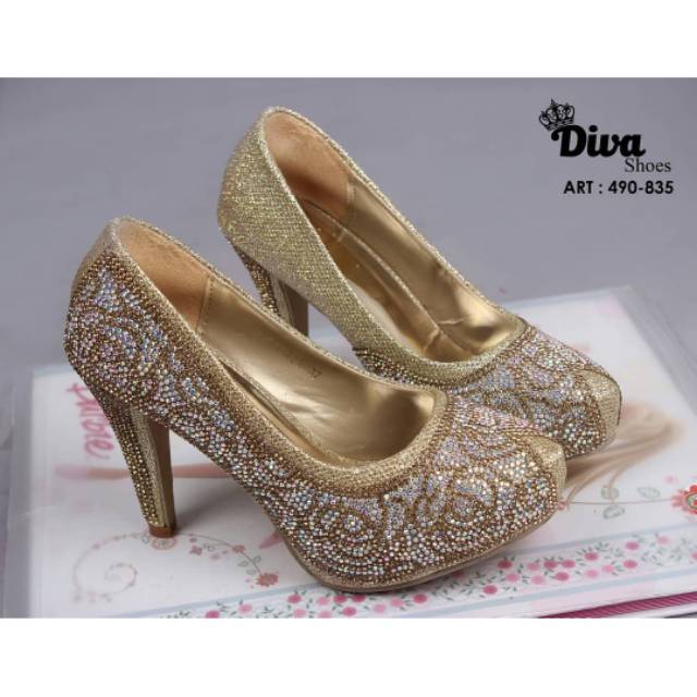 High Heels Diva Pesta Glitter Mutiara Import
