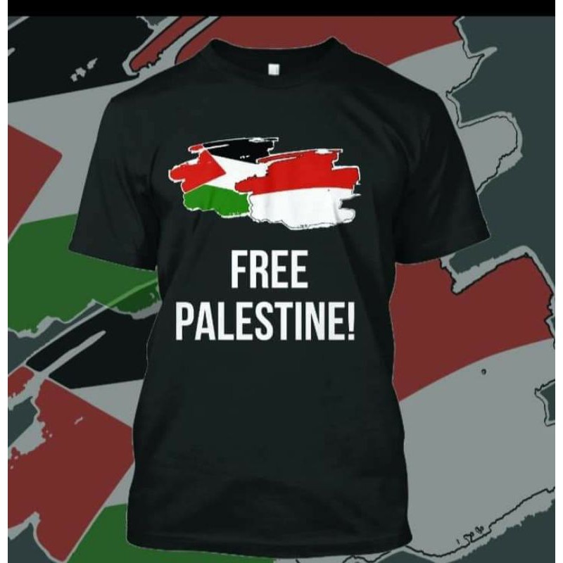 [CUSTOME KAOS] KAOS FREE PALESTINE X INDONESIA (PALESTINA) | KAOS SAVE PALESTINA MURAH KEREN