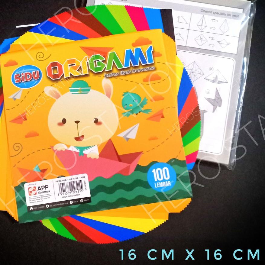 

*Diskon* Kertas lipat origami sinar dunia sidu 8 warna 100 lembar Terbaik