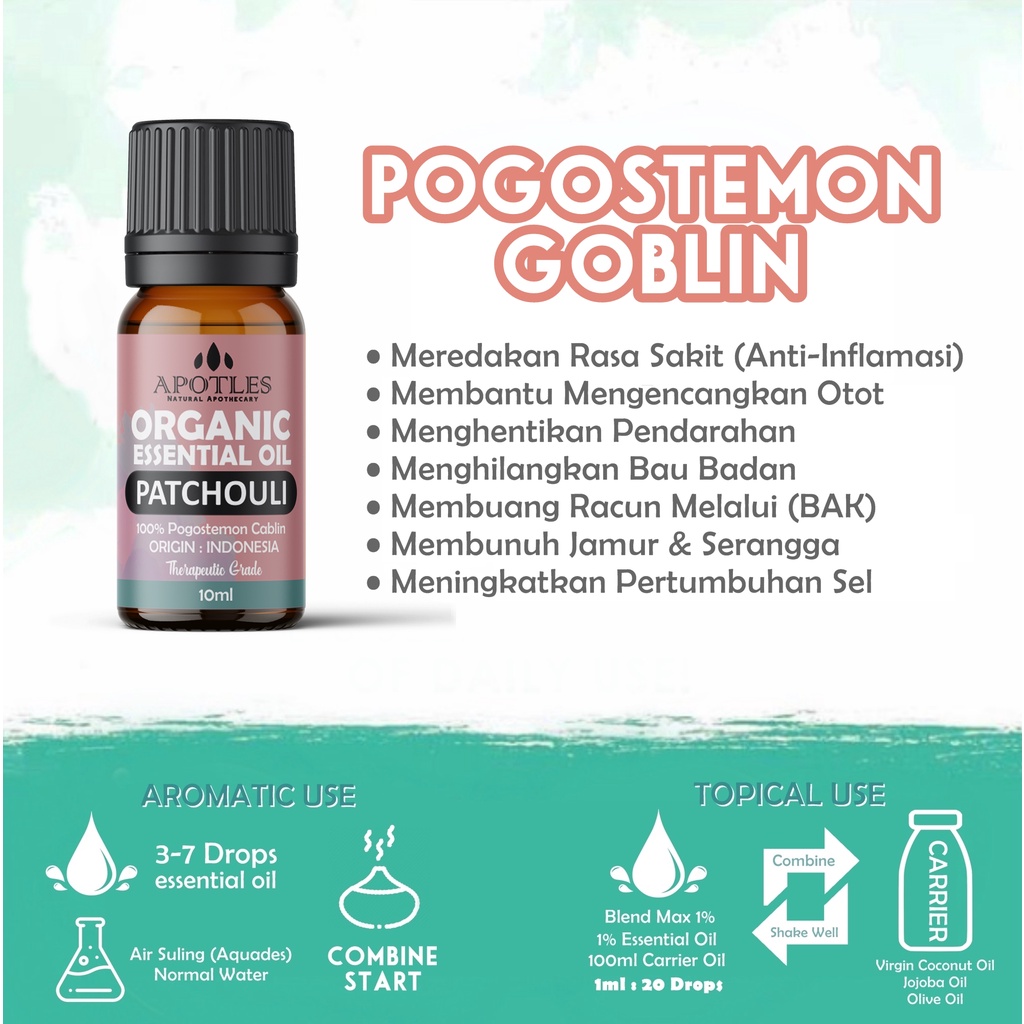 Patchouli Pure Essential Oil - Minyak Aromaterapi Patchouli Essential Oil Minyak Nilam 10ml