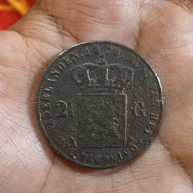 uang kuno 2 1/2 gulden tahun 1870 koin peninggalan belanda