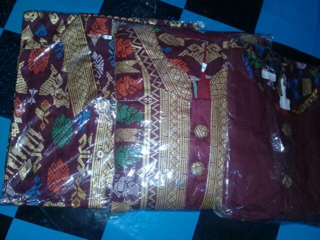 Batik Sarimbit 046 Couple Wanita Longdress / Gamis Brokat Seragam Keluarga Prodo (harga Terpisah)