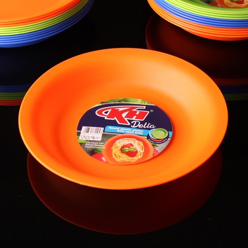PIRING PLASTIK KH DELIA 9inch / PIRING MAKAN PLASTIK TEBAL / PIING MAKAN BESAR