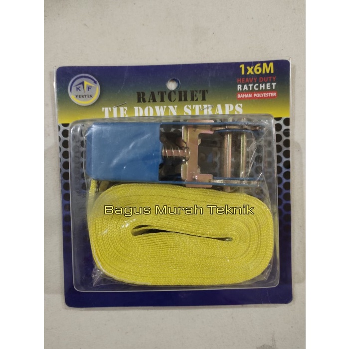 Jual New RACHET TIE DOWN STRAPS 1" x 6M / TALI IKETAN MOTOR / IKATAN