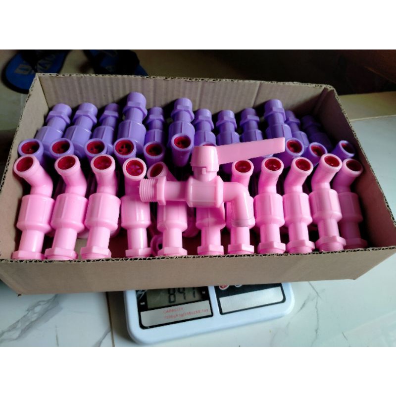 kran PVC 1/2 inchi baling engkol 1box 24pcs keran air murah