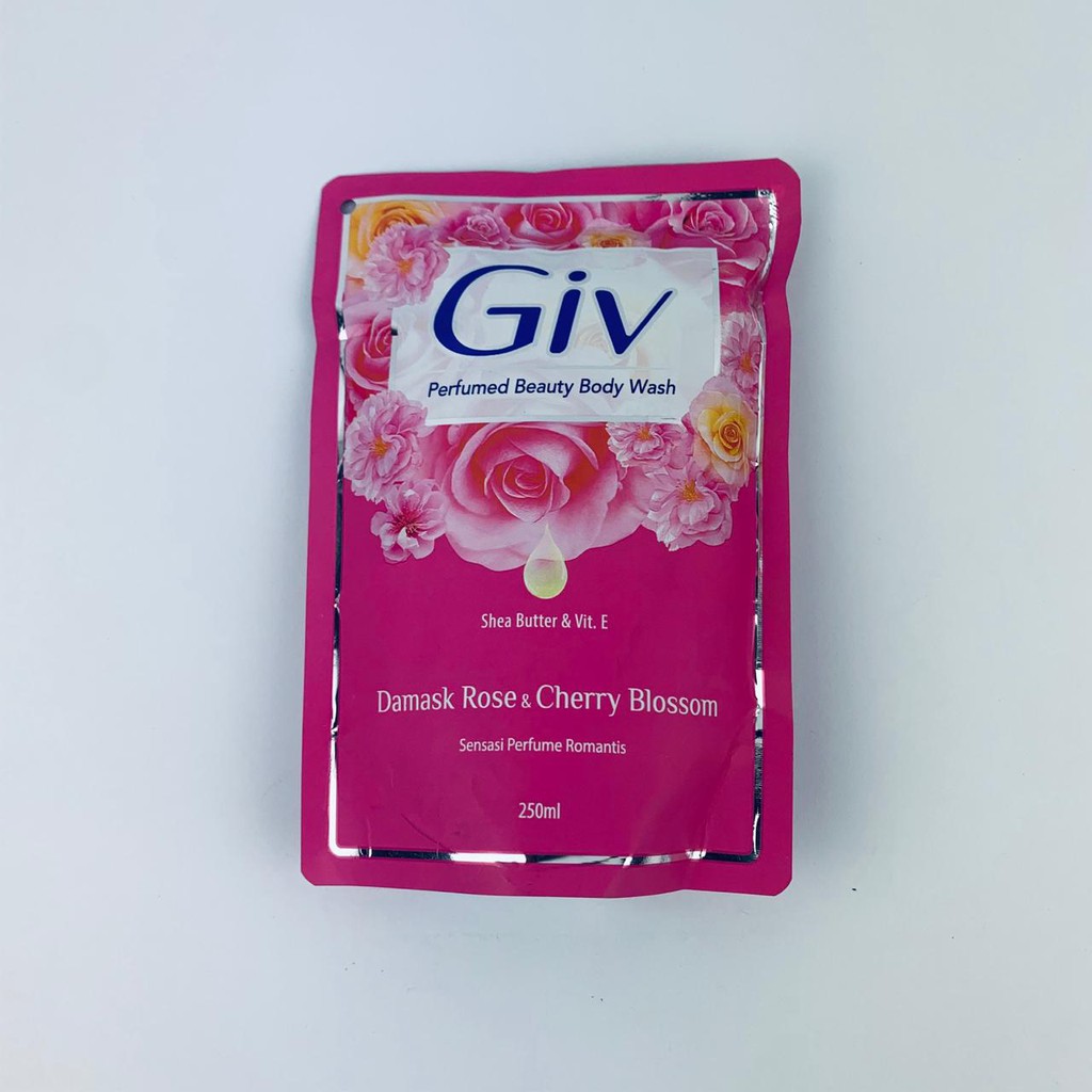 Giv / sabun cair / shea butter dan vitamin e / 250 ml / rose &amp; cherry blossom