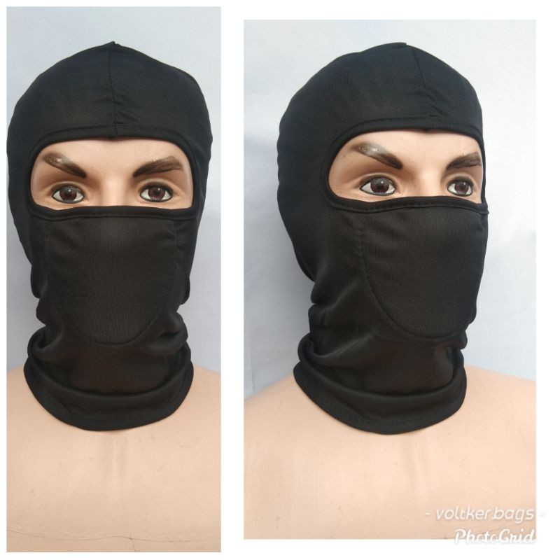 Masker Motor Sarung Kepala Helm Masker Balaclava ninja skull cap - HITAM ALL SIZE