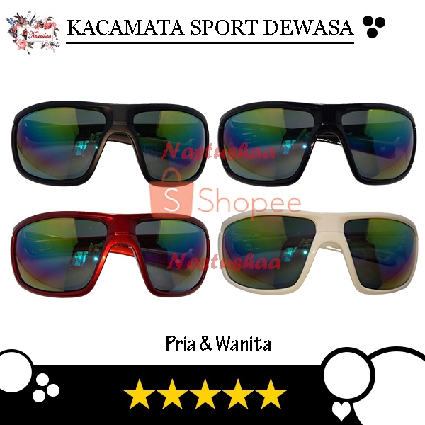 KACAMATA SEPEDA SPORT OLAHRAGA FULL FRAME KACAMATA HITAM PRIA/WANITA SAFETY FASHION GAYA SPORT FULL FRAME